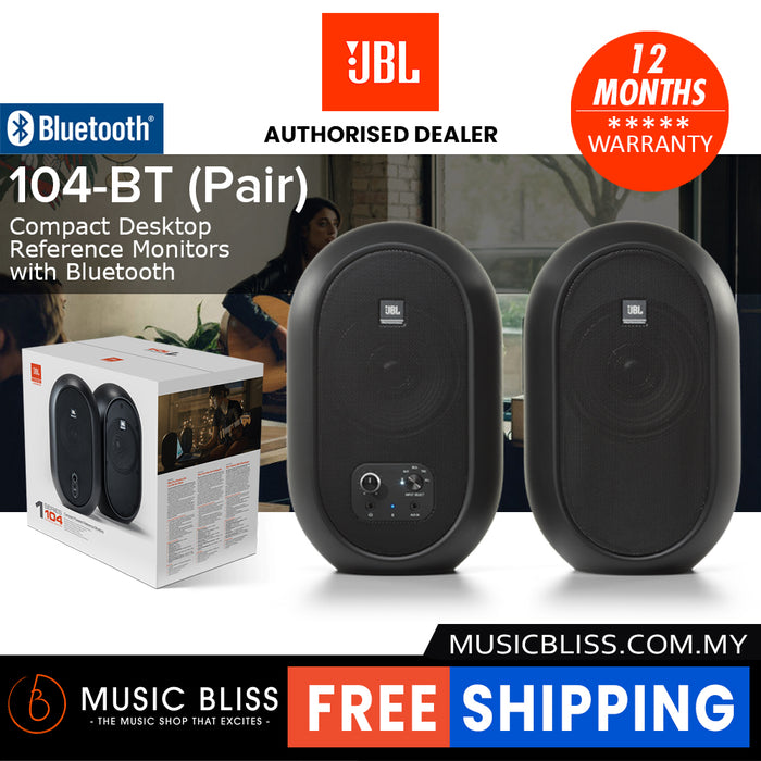 JBL 1 Series 104-BT 4.5" Compact Powered Desktop Reference Monitor with Bluetooth - Black