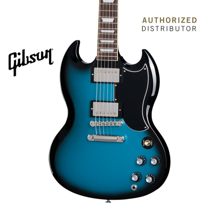 GIBSON SG STANDARD '61 STOPBAR ELECTRIC GUITAR - PELHAM BLUE BURST - Music Bliss Malaysia