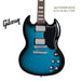 GIBSON SG STANDARD '61 STOPBAR ELECTRIC GUITAR - PELHAM BLUE BURST - Music Bliss Malaysia