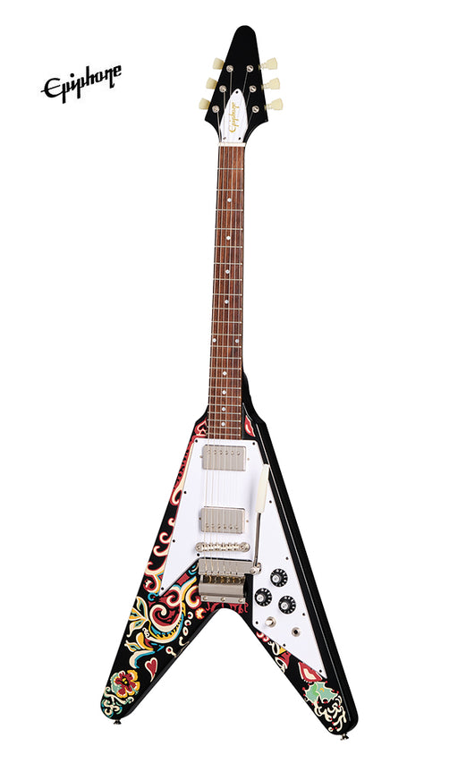 Epiphone Jimi Hendrix "Love Drops" Flying V (Incl. Hard Case) - Ebony