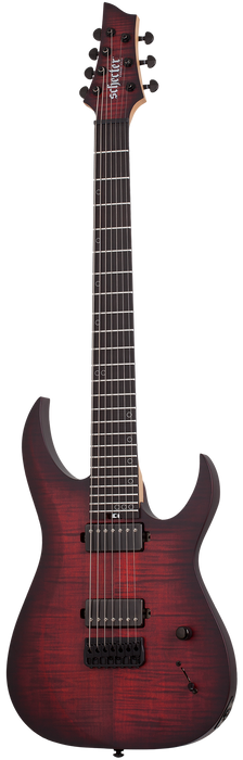 Schecter Sunset-7 Extreme 7-string Baritone Electric Guitar - Scarlet Burst - Music Bliss Malaysia