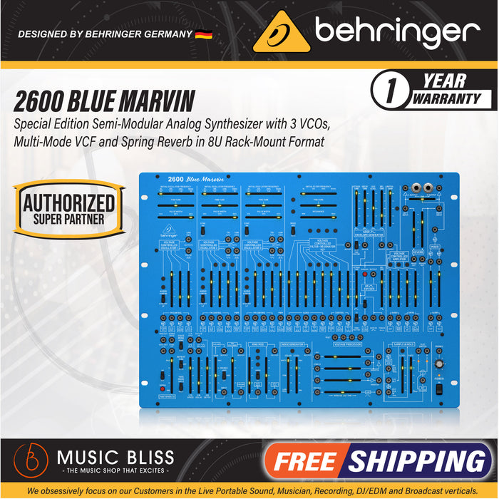 Behringer 2600 Blue Marvin Limited-Edition Analog Semi-modular Synthesizer - Music Bliss Malaysia