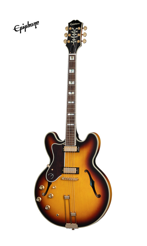 Epiphone Sheraton Frequensator Semi-hollowbody Left-handed Electric Guitar - Vintage Sunburst - Music Bliss Malaysia