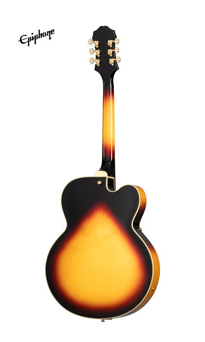 Epiphone Broadway Hollowbody Left-handed Electric Guitar - Vintage Sunburst - Music Bliss Malaysia