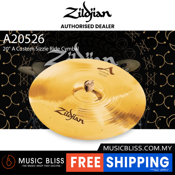 Zildjian 20" A Custom Sizzle Ride Cymbal