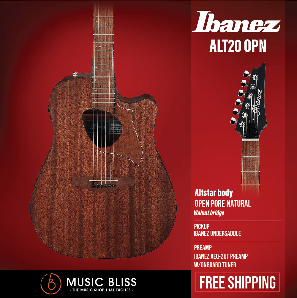 Ibanez Altstar Alt20 Acoustic Electric Guitar Open Pore Natural Music Bliss Malaysia 