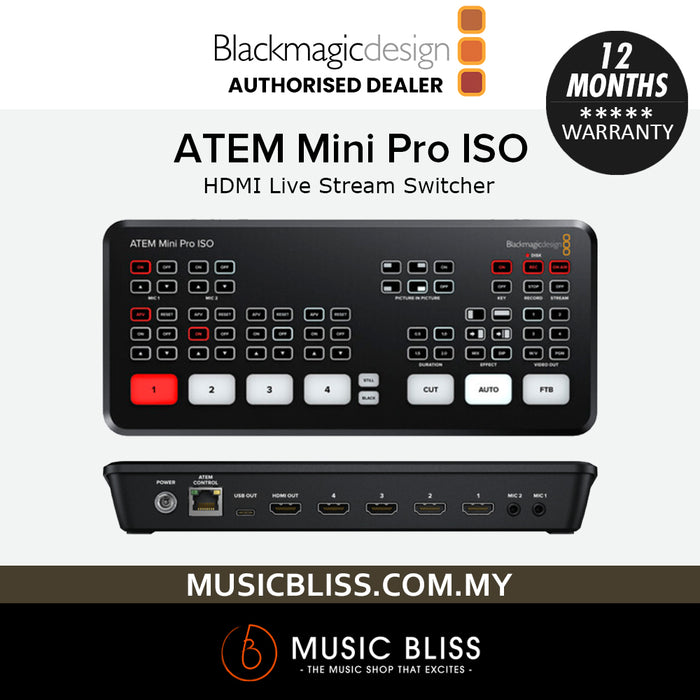 Blackmagic Design ATEM Mini Pro ISO HDMI Live Stream Switcher