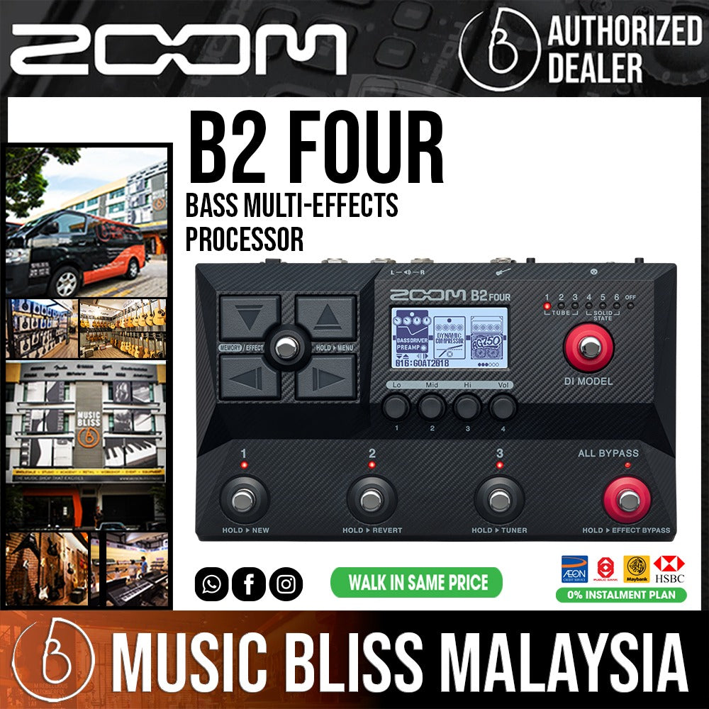 Zoom B2 FOUR Bass Multi-effects Processor | Music Bliss Malaysia