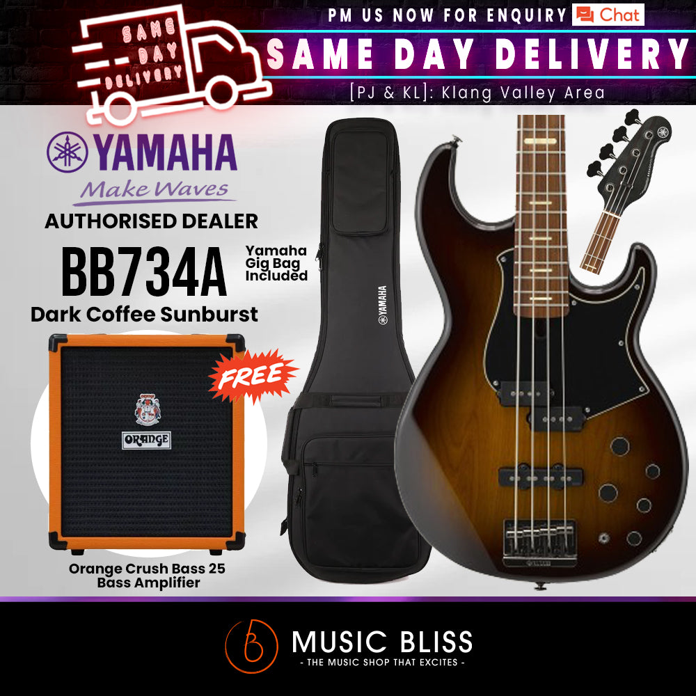 Yamaha BB734A 4-string Electric Bass Guitar | Music Bliss Malaysia