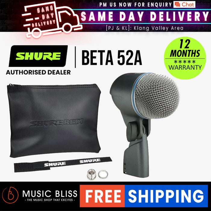 Shure BETA 52A Supercardioid Dynamic Kick Drum Microphone - Music Bliss Malaysia