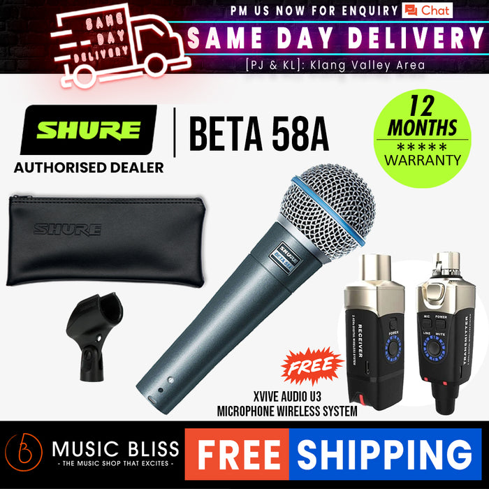 Shure BETA 58A Supercardioid Dynamic Vocal Microphone