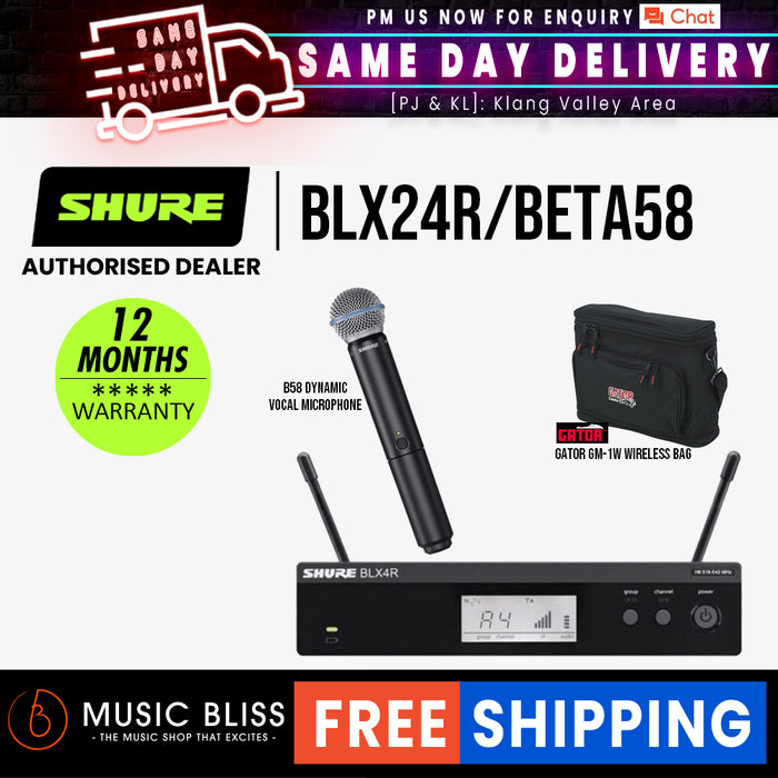 Shure BLX24R B58 Handheld Wireless System BLX4R Wireless Transmitter BLX2 B58 Handheld Transmitter