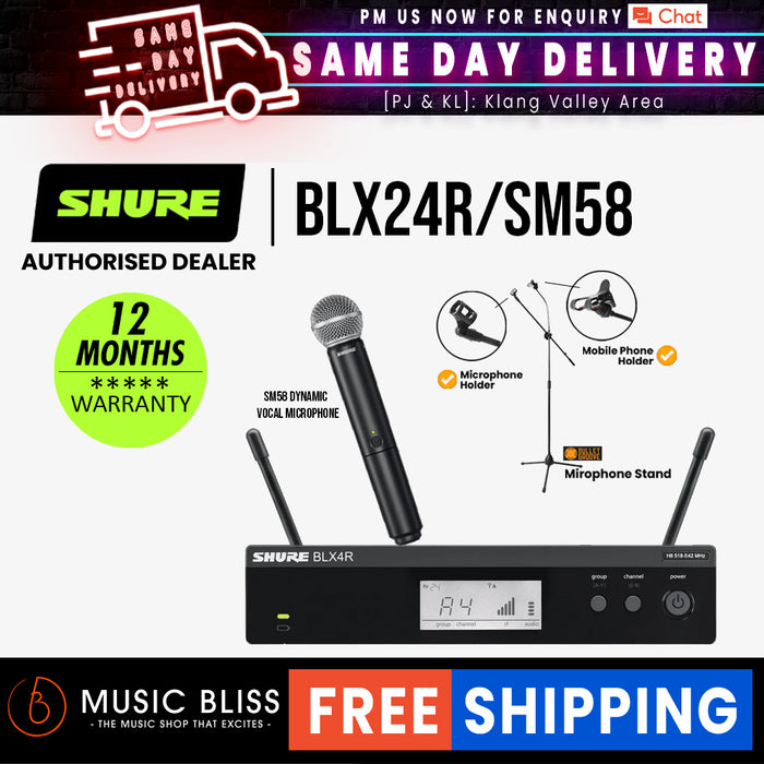 Shure BLX24R SM58 Handheld Wireless System BLX4R Wireless