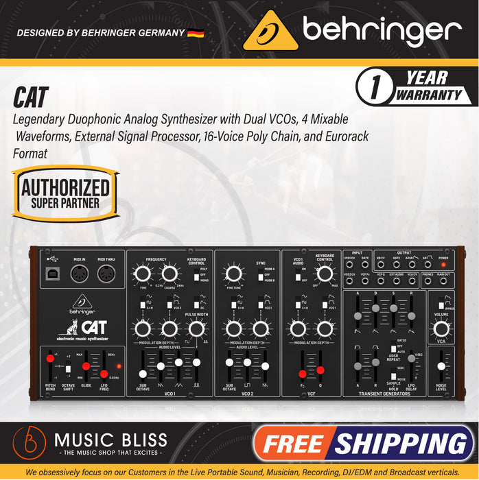 Behringer CAT Desktop Duophonic Analog Synthesizer Module - Music Bliss Malaysia