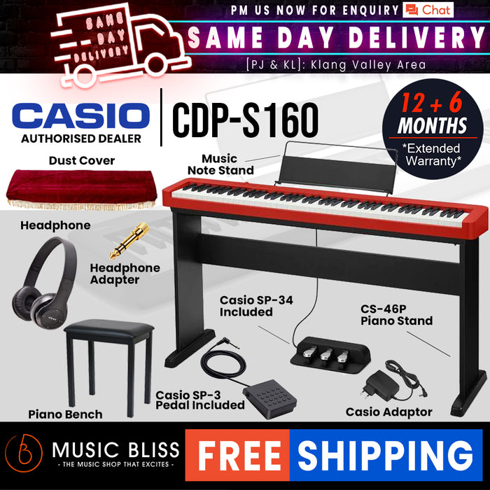 Casio CDP-S160 88-key Digital Piano Home Package - Music Bliss Malaysia