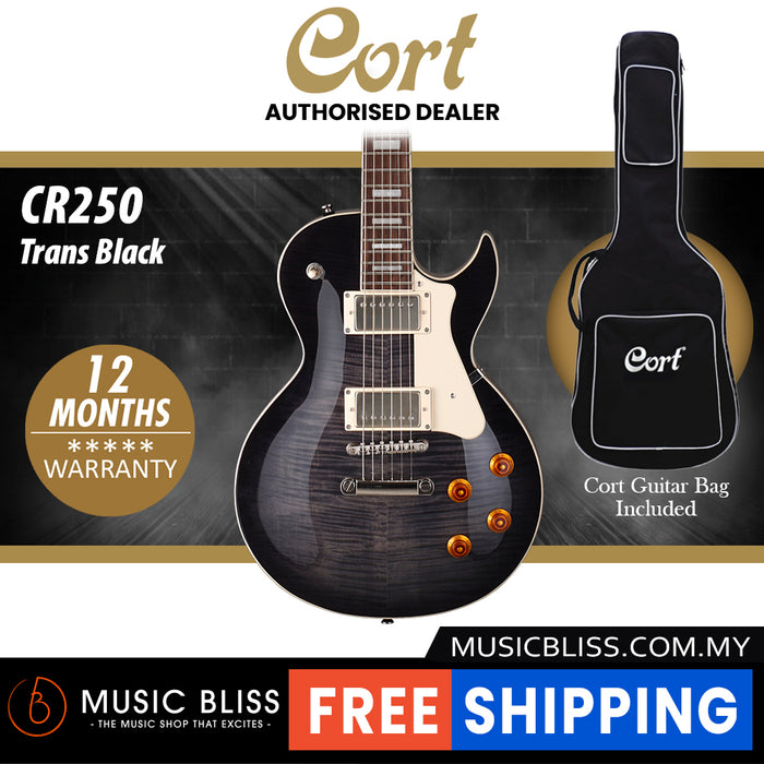 Cort CR250 Electric Guitar with Bag - Trans Black