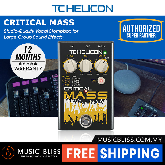 TC-Helicon Critical Mass Vocal Harmony Effects Pedal - Music Bliss Malaysia