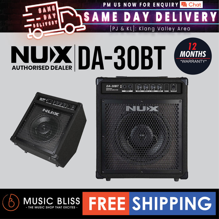 NUX DA-30BT Bluetooth Personal Monitor Amplifier Drum Bass Keyboard Amp - Music Bliss Malaysia