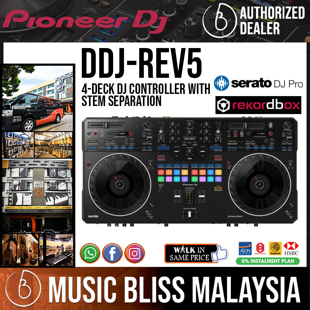 Pioneer DJ DDJ-REV5 4-deck DJ Controller with Stem Separation (DDJ REV5 ...