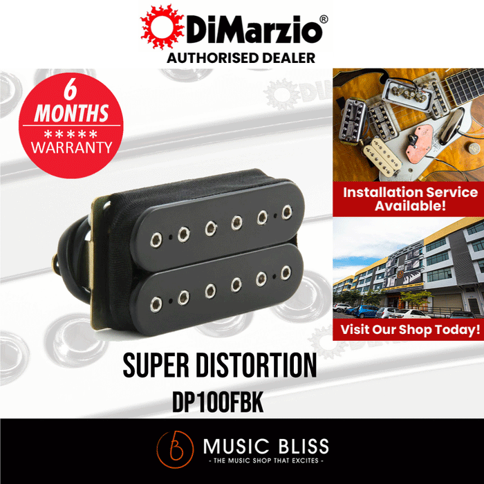 DiMarzio DP100FBK Super Distortion Humbucker Pickup - Music Bliss Malaysia