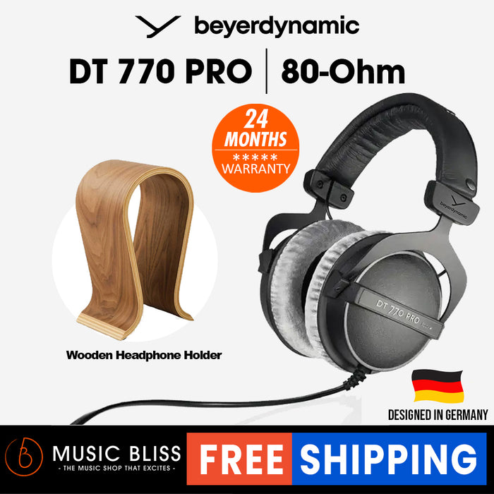 Beyerdynamic DT 770 PRO 80 Ohm Over-Ear Studio Headphones. Enclosed Design, Wired for Professional Recording and Monitoring