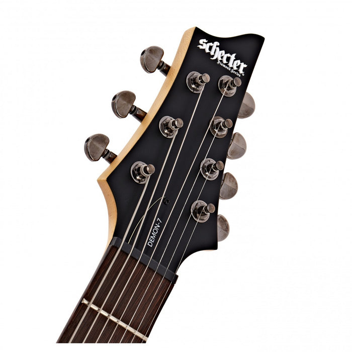 Schecter Demon-7 Electric Guitar - Aged Black Satin - Music Bliss Malaysia