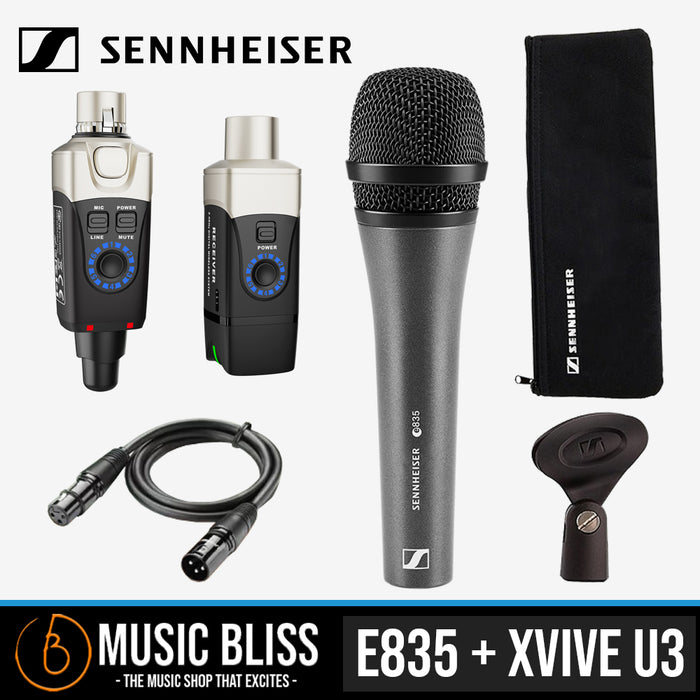 Sennheiser e 835 Cardioid Dynamic Vocal Microphone with Free Mic Cable