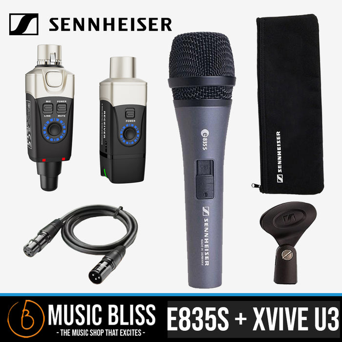 Sennheiser e 835-S Dynamic Cardioid Vocal Microphone with On/Off Switch with Free Mic Cable