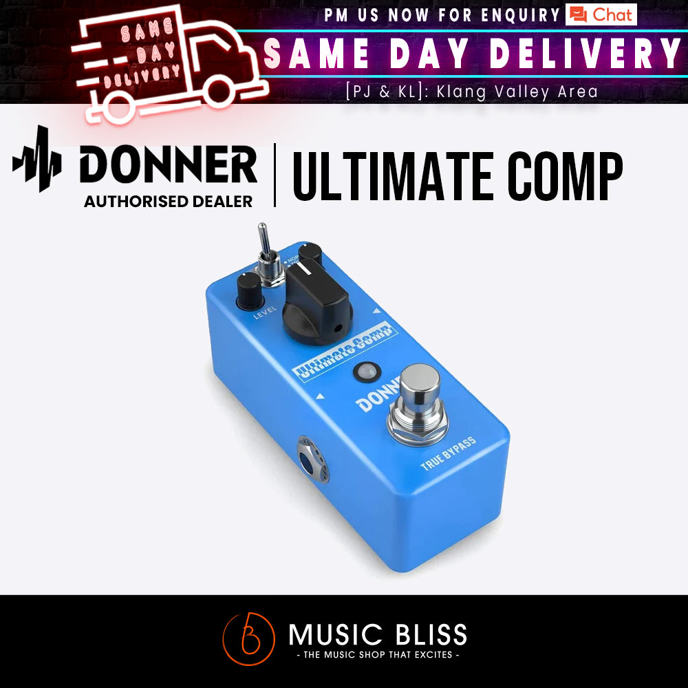 Donner Compressor Pedal, Ultimate Comp 2 Modes Compression Effect