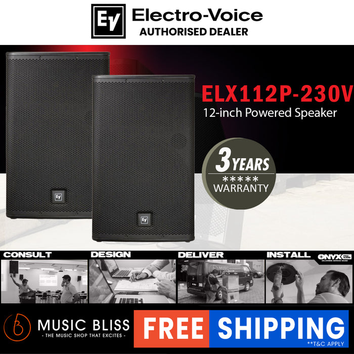 EV Electro-Voice ELX112P 1000W 12" Powered Speaker - Pair