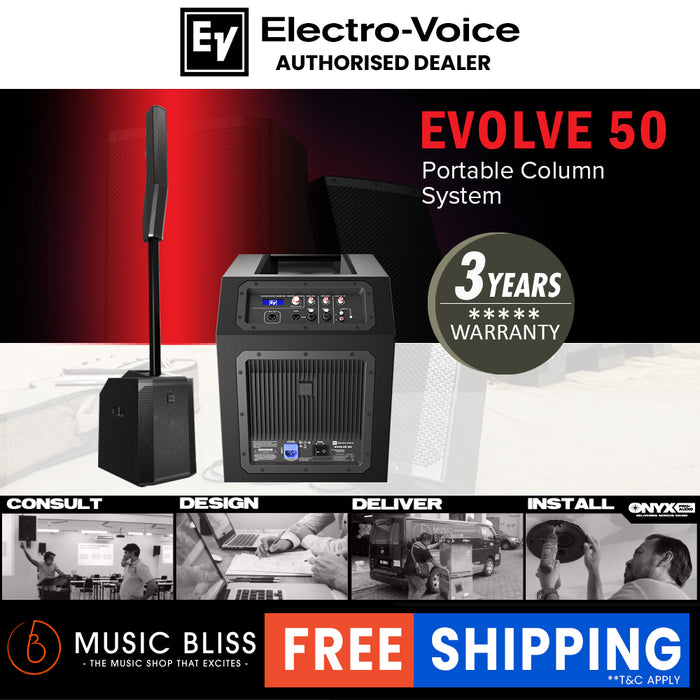 EV Electro-Voice Evolve 50 Powered Column Speaker - Black