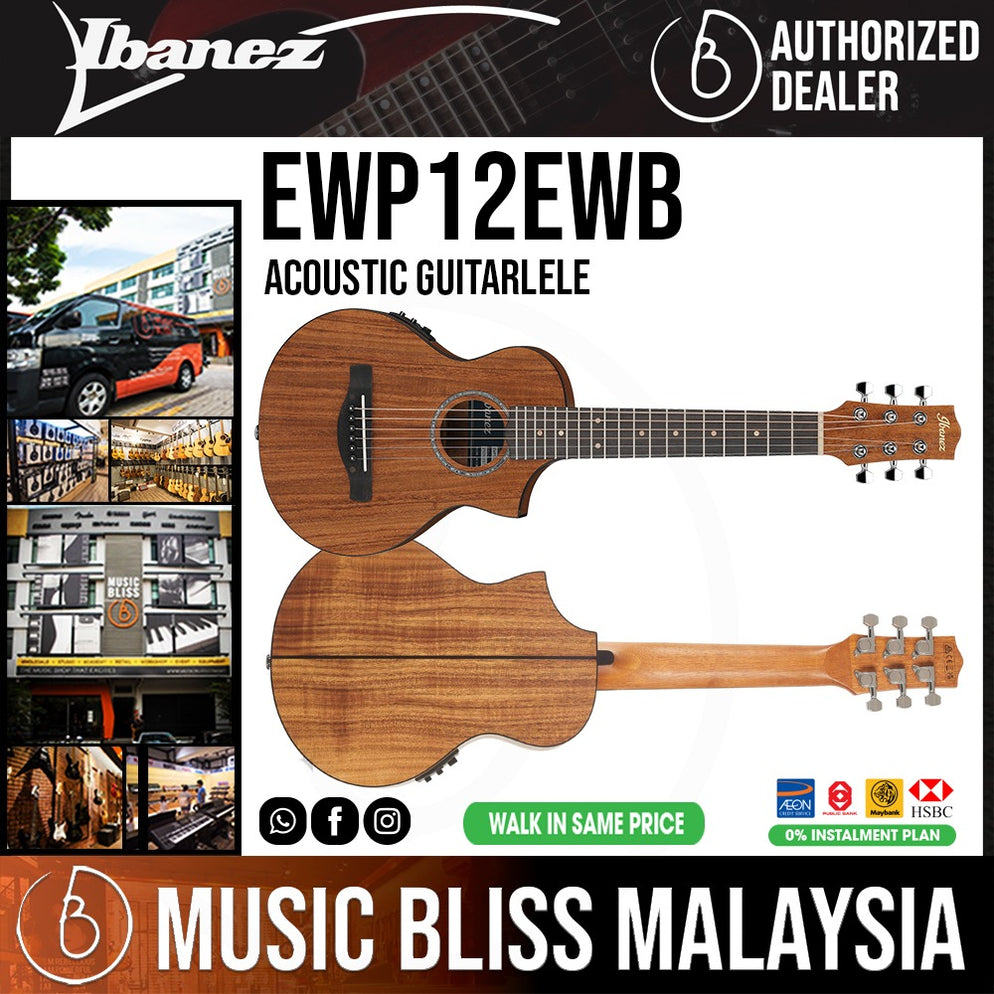 Ibanez Ewp12ewb Acoustic Guitarlele With Bag Open Pore Natural Music Bliss Malaysia 7274