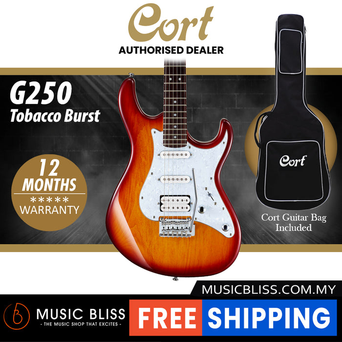 Cort G250 Electric Guitar with Bag - Tobacco Burst