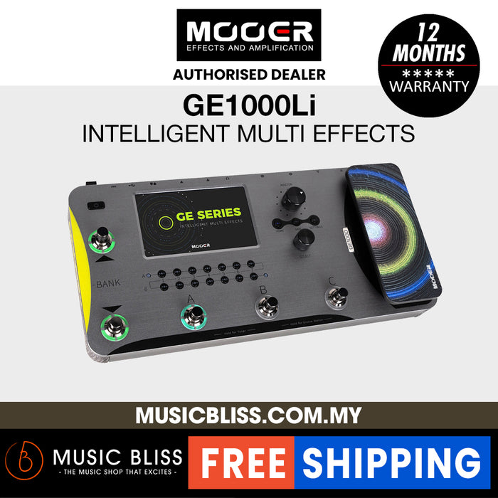 Mooer GE1000Li Guitar Amp Modelling and Multi Effects Pedal with Touch Screen & Built In Battery