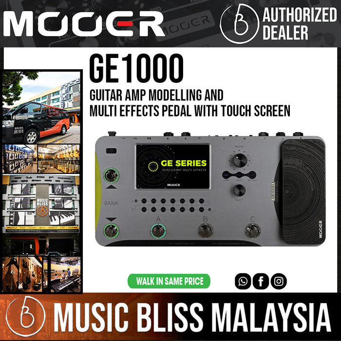 Mooer GE1000 Guitar Amp Modelling and Multi Effects Pedal with Touch ...