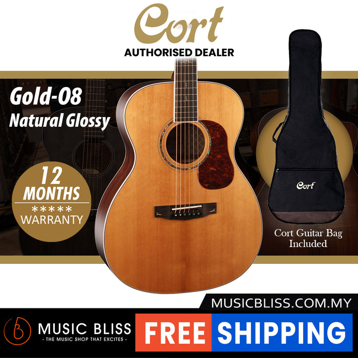 Cort Gold-O8 Acoustic Guitar with Bag - Natural