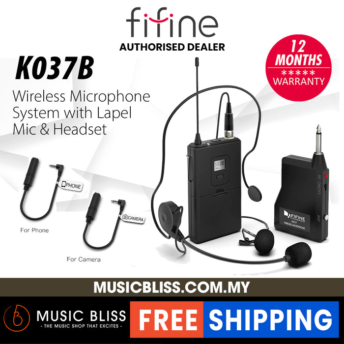 FIFINE K037B Wireless Microphone System Wireless Microphone Set