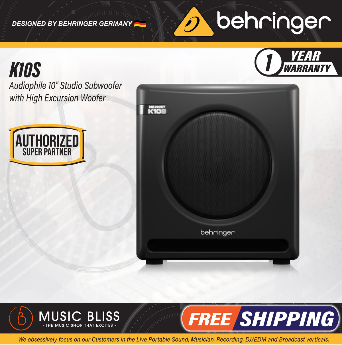 Behringer studio sale subwoofer