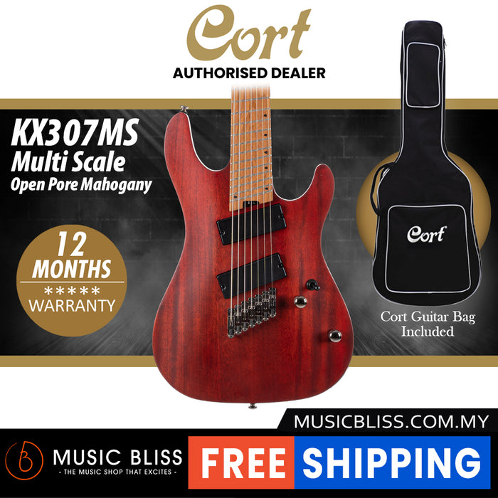 Cort KX307MS Electric Guitar with Bag - Open Pore Mahogany