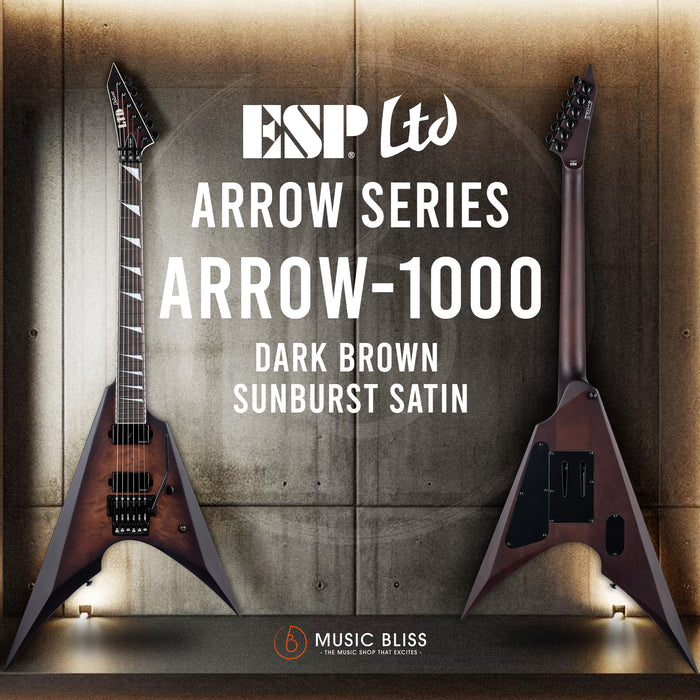 ESP LTD Arrow-1000 Electric Guitar - Dark Brown Sunburst Satin