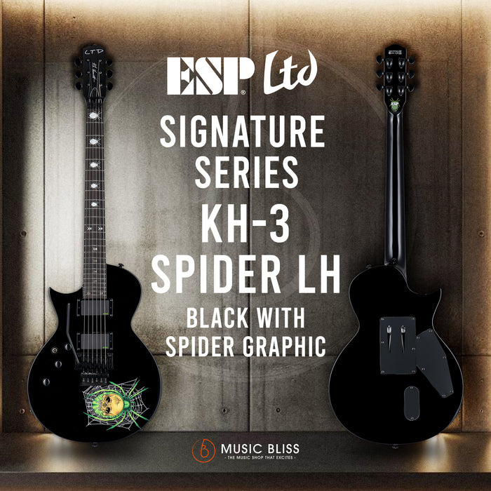 ESP LTD Kirk Hammett 30th Anniversary Left-handed Electric Guitar - Black w/Spirder Graphic