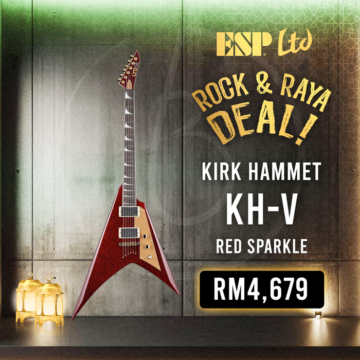ESP LTD KH-V Kirk Hammett Signature Electric Guitar - Red Sparkle