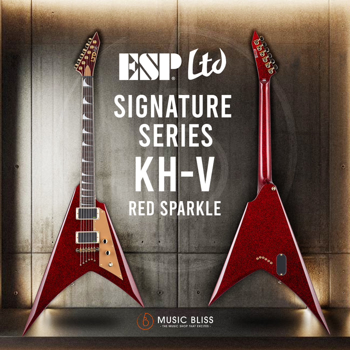 ESP LTD KH-V Kirk Hammett Signature Electric Guitar - Red Sparkle