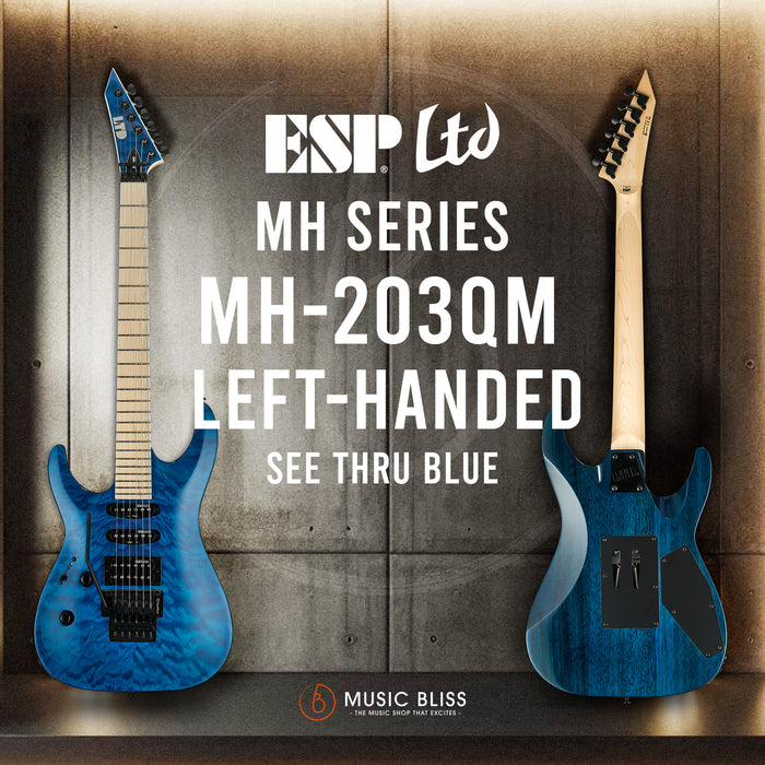 ESP LTD MH-203QM Left-handed - See Thru Blue