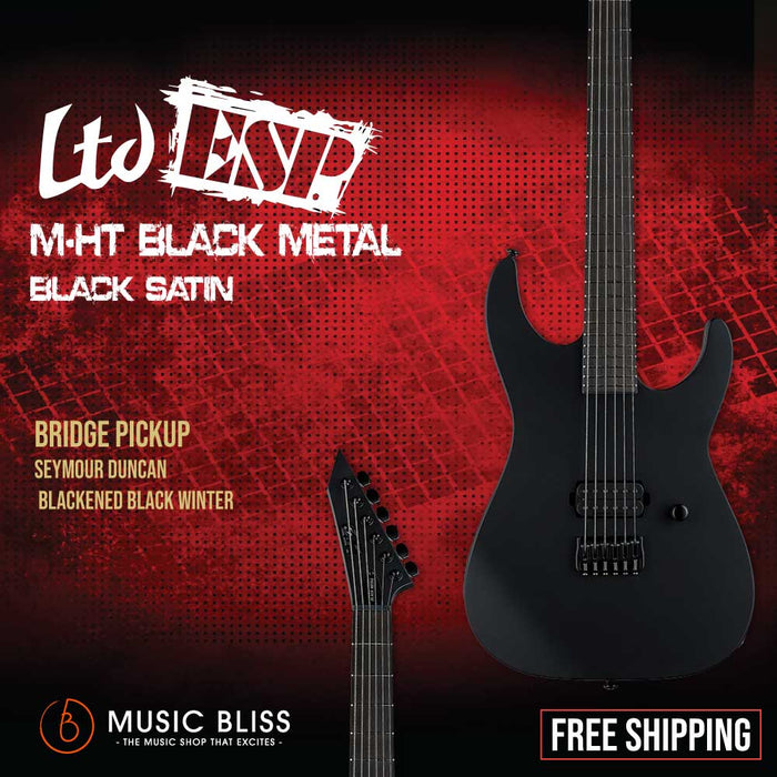 ESP LTD M-HT Black Metal - Black Satin - Music Bliss Malaysia