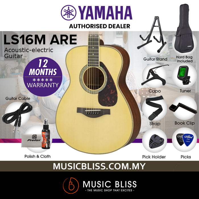 Yamaha LS16M ARE Acoustic-Electric Guitar with FREE Hard Bag - Natural