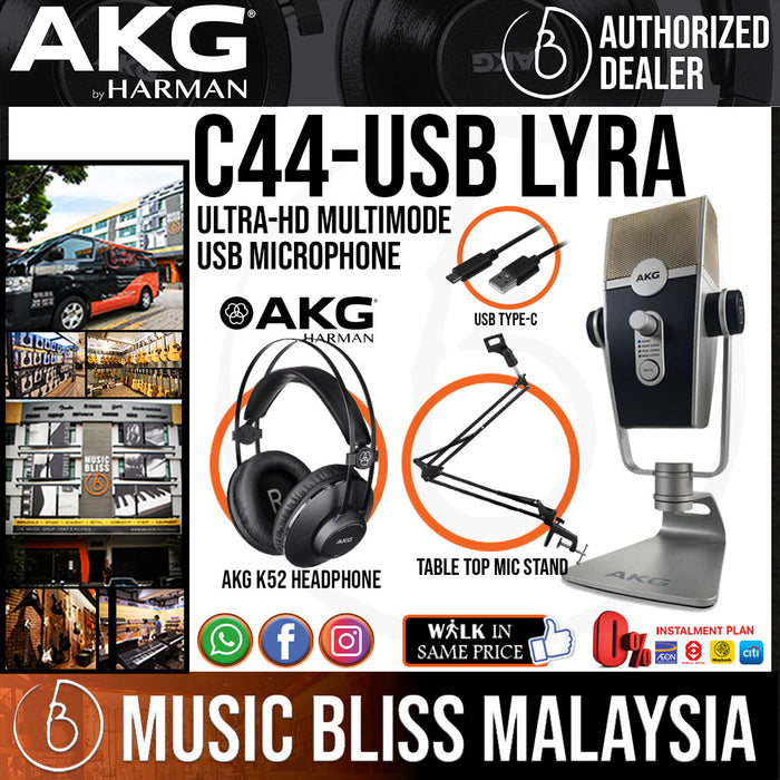 AKG LYRA Multi-pattern USB Microphone with FREE Table Top Mic Stand