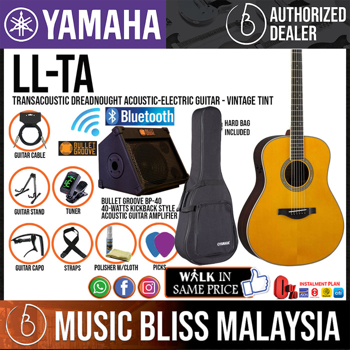 Yamaha LL-TA TransAcoustic Dreadnought Acoustic-Electric Guitar with Hard Bag