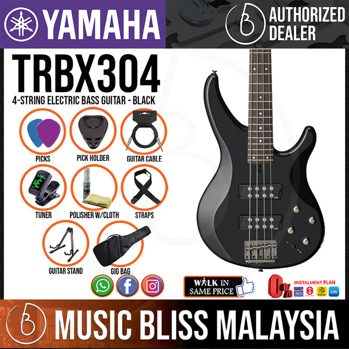 Yamaha TRBX304 4-string Electric Bass Guitar - Black