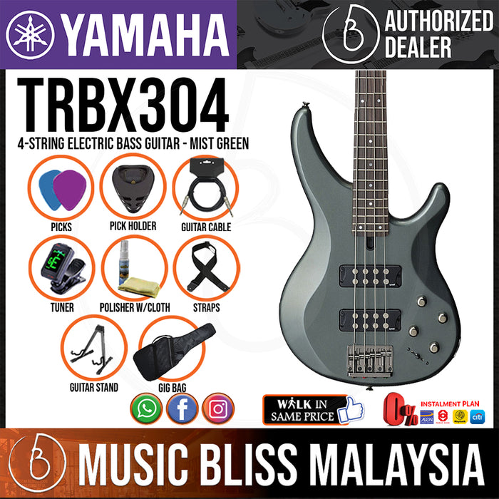 Yamaha TRBX304 4-string Electric Bass Guitar - Mist Green